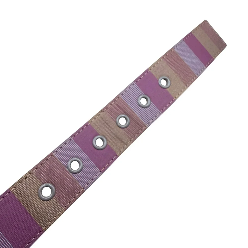 Cuater TravisMathew Mens Canvas Belt Purple Tan Striped Size 42 4MP188